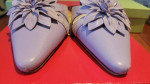 TALBOTS Italian Leather/Suede 1½ " Heel Mules “Willa” Lilac 6.5 M