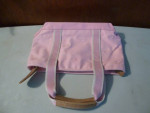 Pink LL Bean Lobster Embroidered Cotton Canvas Tote Bag Handbag Purse