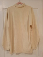 TOMMY BAHAMA Men’s Lt Yellow Silk & Cotton Ribbed Polo Shirt LS LARGE