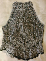 VTG. A. PAPELL BOUTIQUE BEADED *SILK* HALTER  TOP