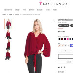 New With Tags: XL No Wrinkle Bell Sleeve Tie Shirt - Burgundy.