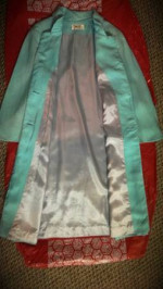 Vintage 1960s Designer Turquoise Blue Coat * Unique Style *