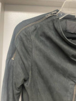 A.L.C. BLACK NUBUCK LEATHER MOTO JACKET XS / S