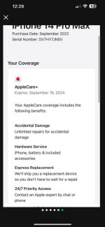 iPhone 14 pro max silver 256gb unlocked with apple care