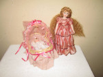 $15 for All Lot Dolls Porcelain Doll and Baby in a wicker Moses basket