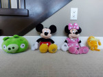 Mickey Mouse, Minnie Mouse, Lorax , Angry Birds stuffed toys