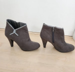 Super hot grey fasionable ankle leather suede heel shoes