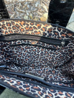 NWOT VINTAGE MAXX NEW YORK SIGNATURE BLACK CROCO EMBOSSED LEATHER BAG