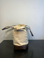 Patron Tequila Tan Canvas Tote/Bag with Leather Straps & Bottom & Remo