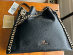 MK black leather shoulder bag