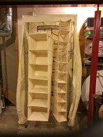 Portable Closet 75”#32”#15” on wheel casters/3 Shoe Racks Brand New