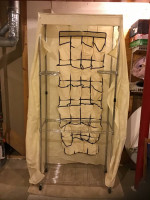 Portable Closet 75”#32”#15” on wheel casters/3 Shoe Racks Brand New