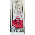 LONGCHAMP 3D Tote Crossbody Red Calfskin Bag