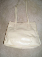 Cream-Colored Leather Handbag
