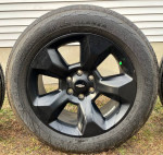 Chevrolet Silverado 20 inch black rims with tires for sale