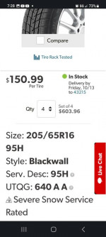 4 BRAND NEW Firestone Weathergrip tires.